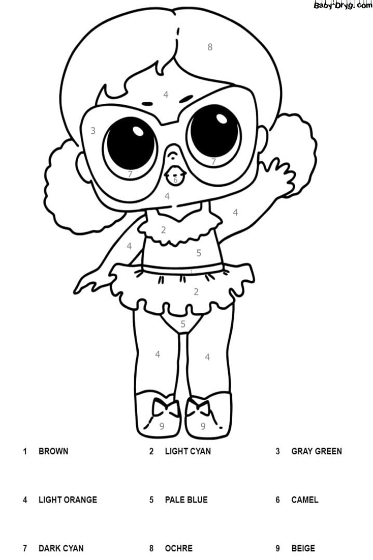Vacay Babay LOL Dolls Color by Number | Color by Number Coloring Pages