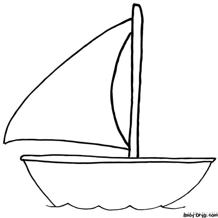 Very Easy Sailboat Coloring Page | Coloring Sailboats