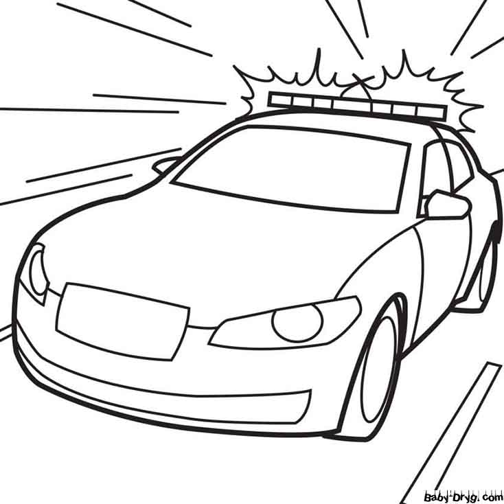 Very Fast Police Car Coloring Page | Coloring Police Cars