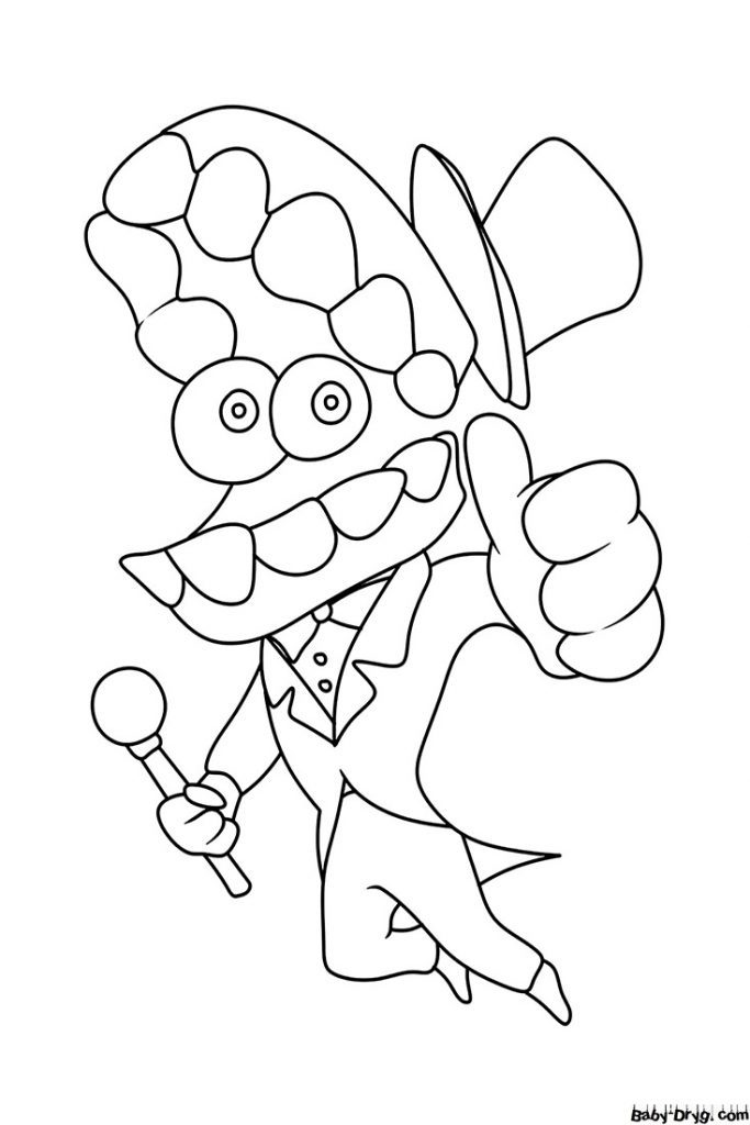 Artificial Intelligence Caine Coloring Page | Coloring The Amazing Digital Circus