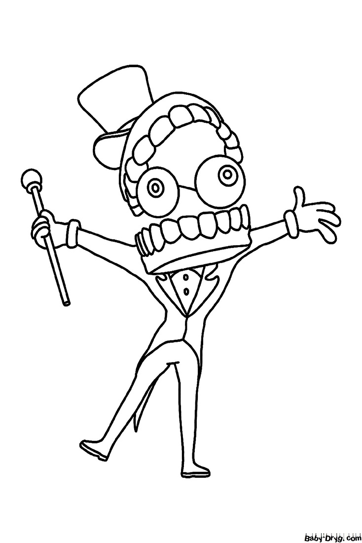 Caine with the rod Coloring Page | Coloring The Amazing Digital Circus