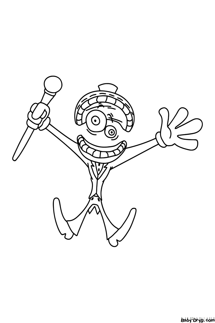 Cheerful Caine Coloring Page | Coloring The Amazing Digital Circus