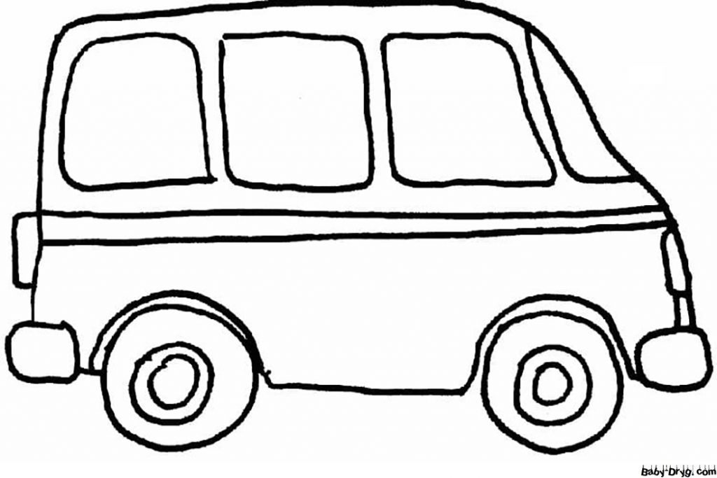 Easy Van Coloring Page | Coloring Van