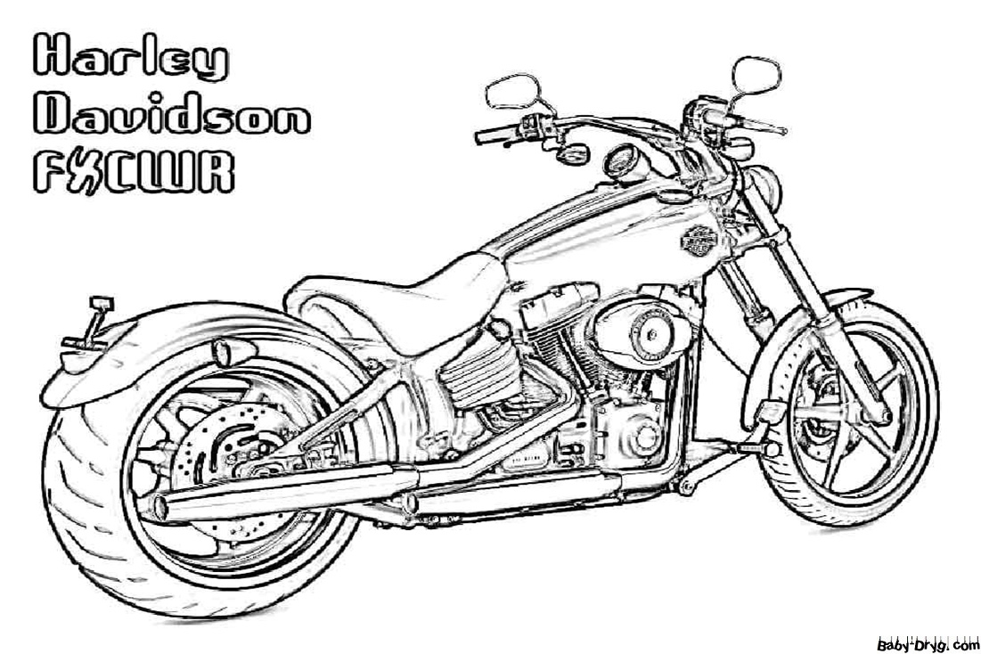 Free Harley Davidson Coloring Page | Coloring Harley Davidson
