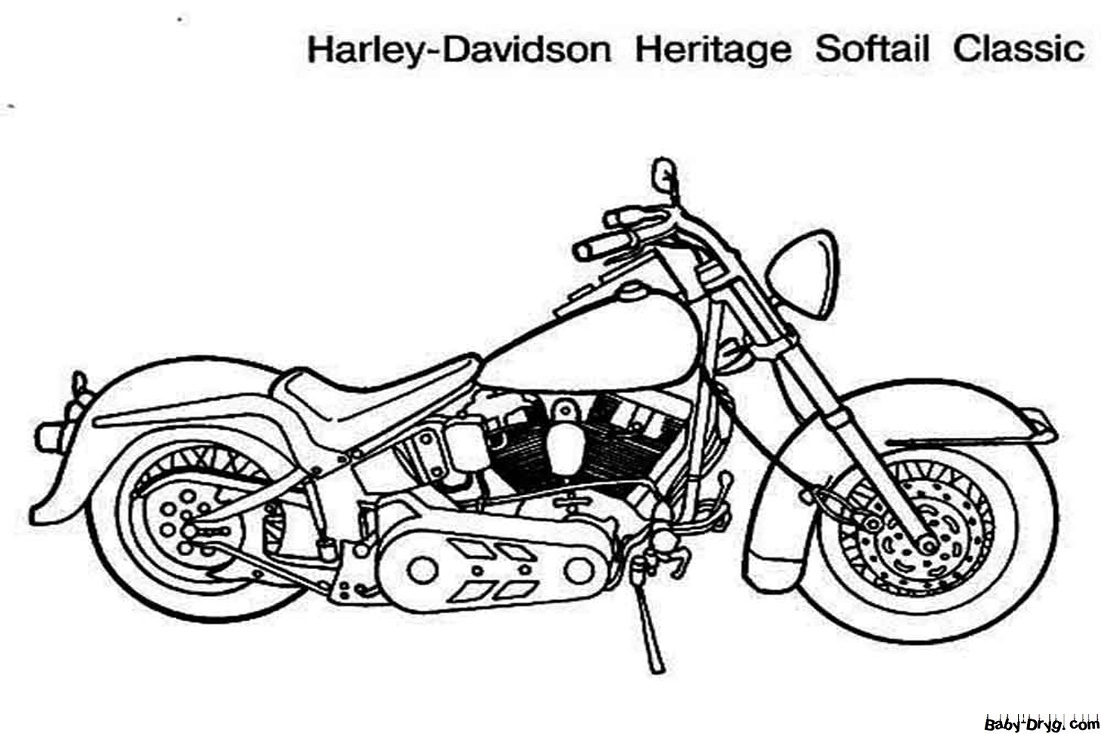 Free Printable Harley Davidson Coloring Page | Coloring Harley Davidson
