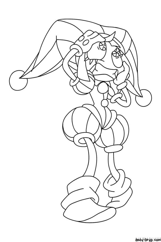 Frightened Pomni Coloring Page | Coloring The Amazing Digital Circus