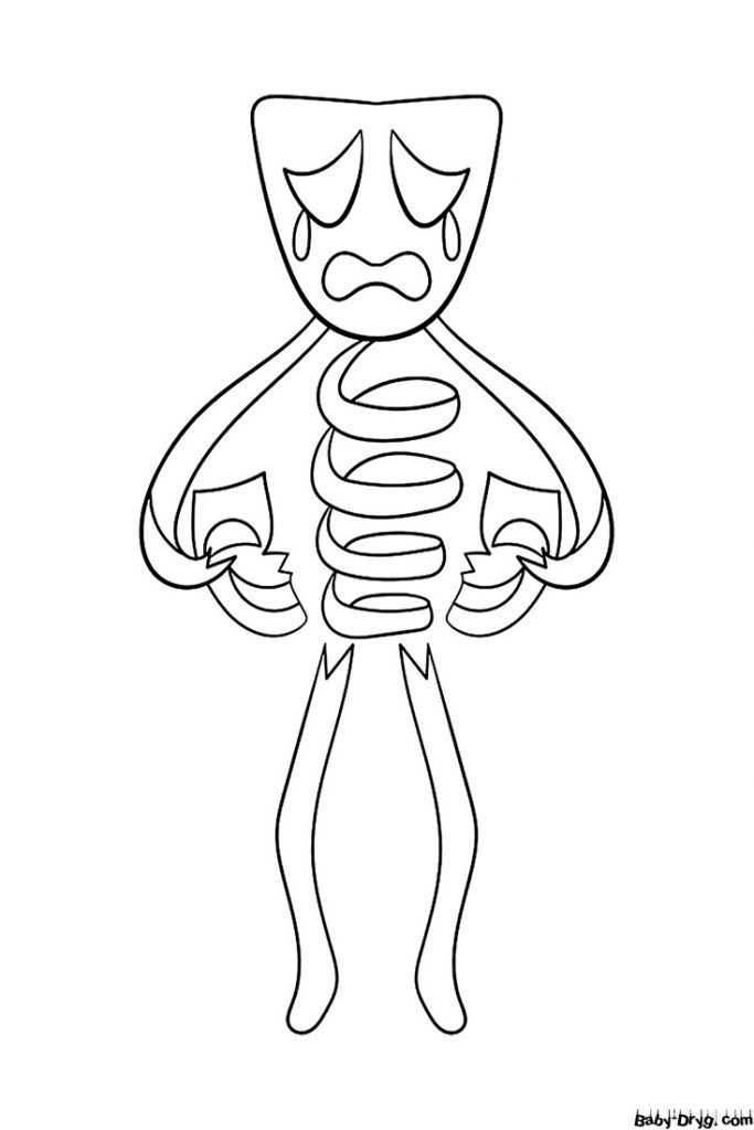 Gangle has broken the mask of comedy Coloring Page | Coloring The Amazing Digital Circus