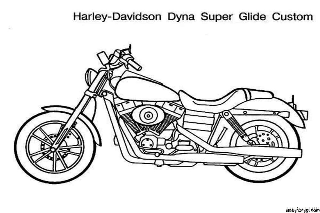 Harley Davidson For Boy Coloring Page | Coloring Harley Davidson