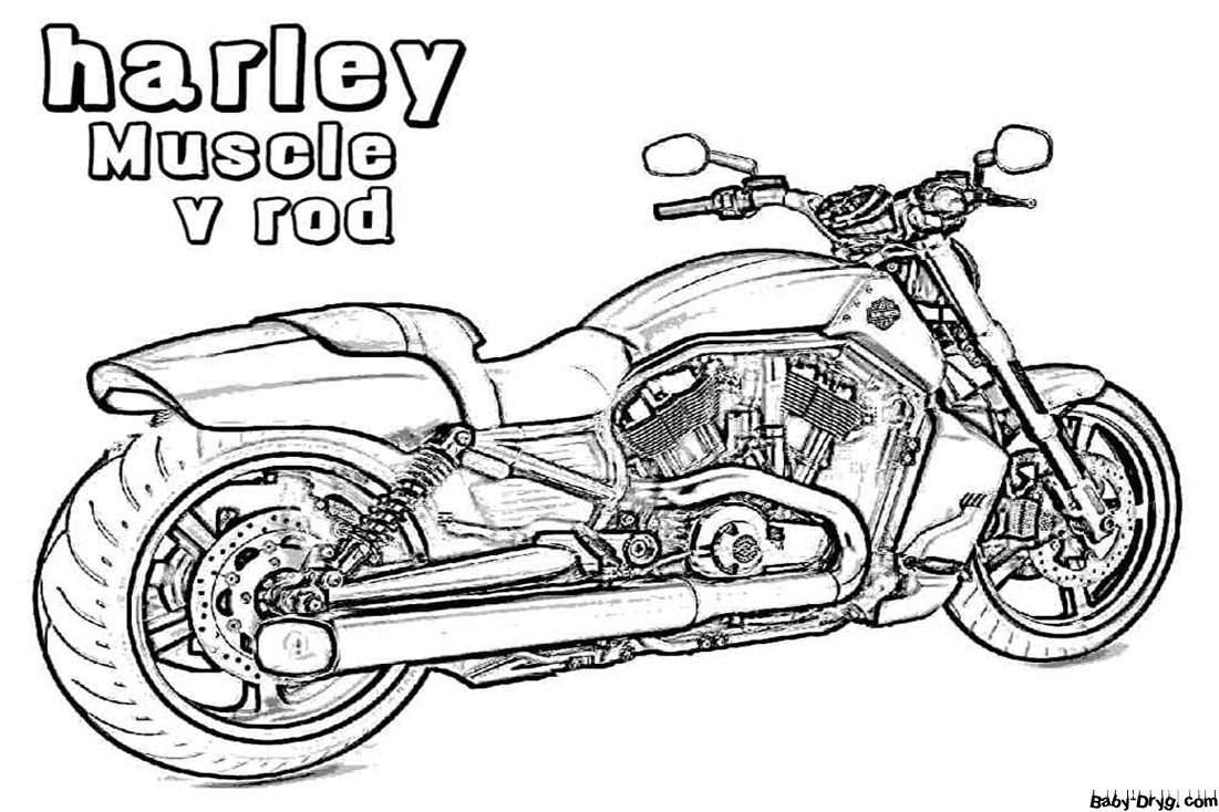 Harley Davidson for kids Coloring Page | Coloring Harley Davidson