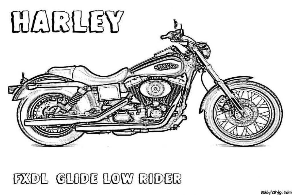 Harley Davidson simple Coloring Page | Coloring Harley Davidson