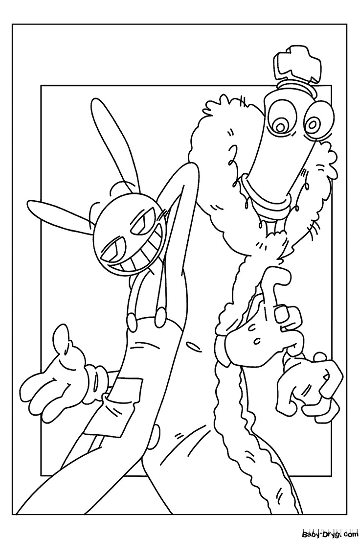 Kinger and Jax Coloring Page | Coloring The Amazing Digital Circus