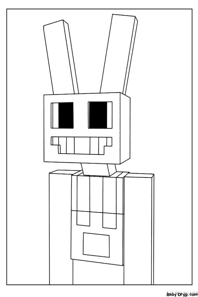 Minecraft-style Jax Coloring Page | Coloring The Amazing Digital Circus
