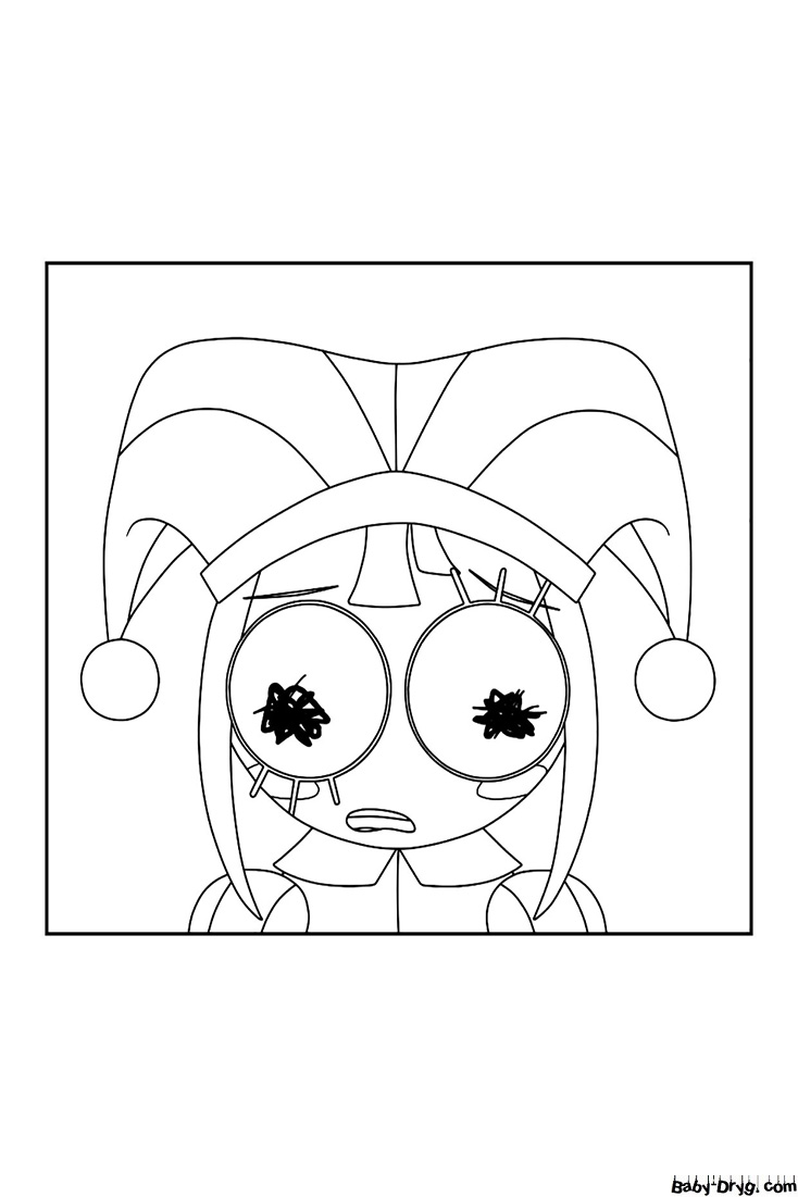 Nervous Pomni Coloring Page | Coloring The Amazing Digital Circus