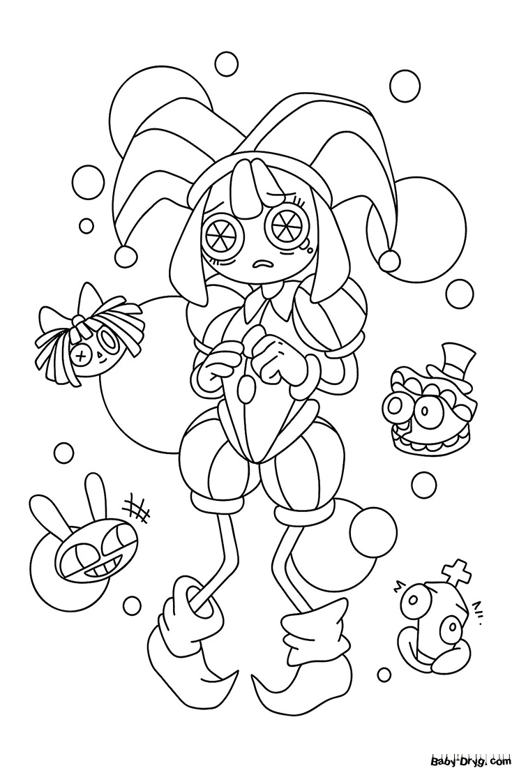 Pomni from the Amazing Digital Circus Coloring Page | Coloring The Amazing Digital Circus