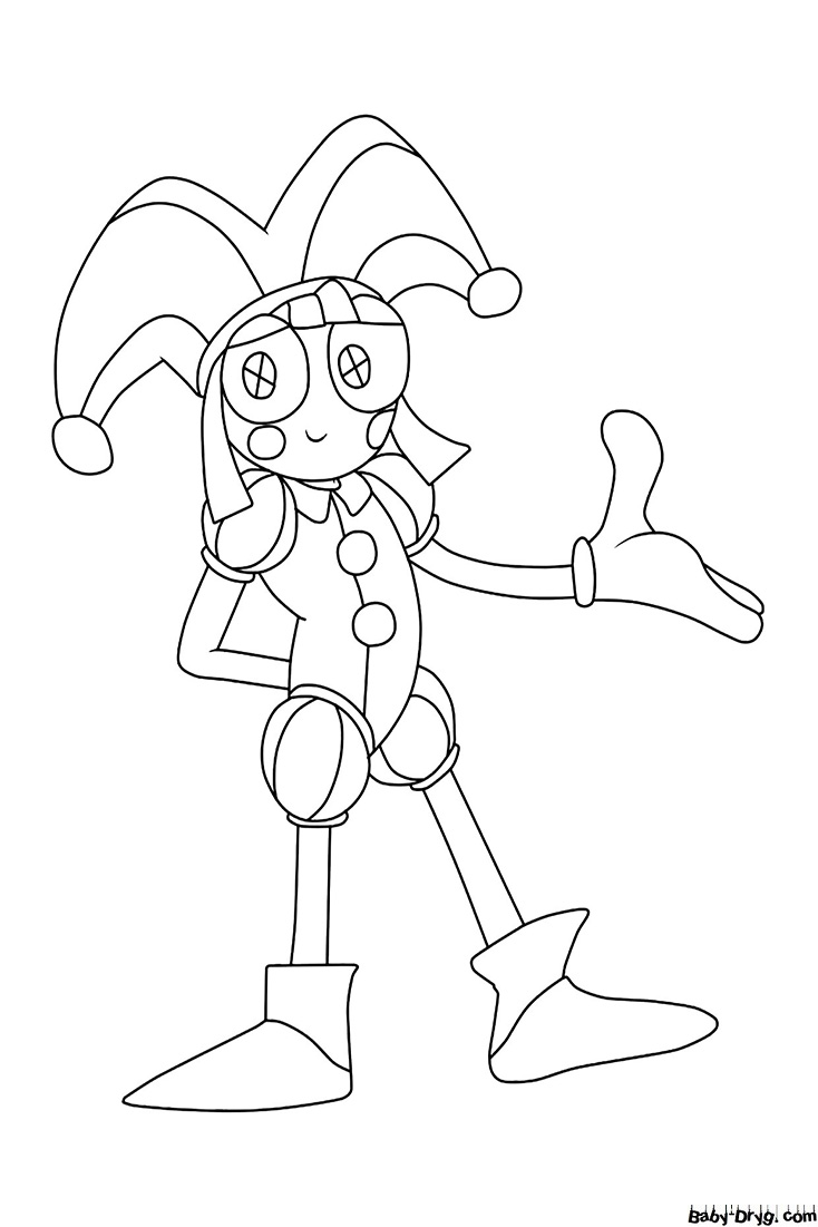 Pomni in a jester's costume Coloring Page | Coloring The Amazing Digital Circus