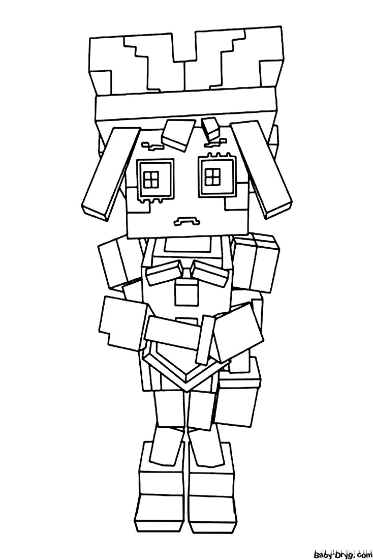 Pomni, Minecraft style Coloring Page | Coloring The Amazing Digital Circus