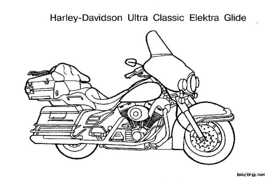 Printable Harley Davidson Coloring Page | Coloring Harley Davidson