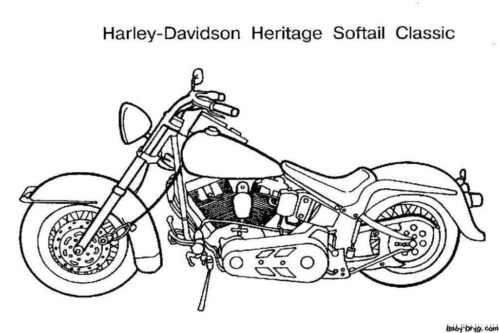Раскраска Харлей-Дэвидсон распечатать | Раскраски Харлей-Дэвидсон / Harley Davidson