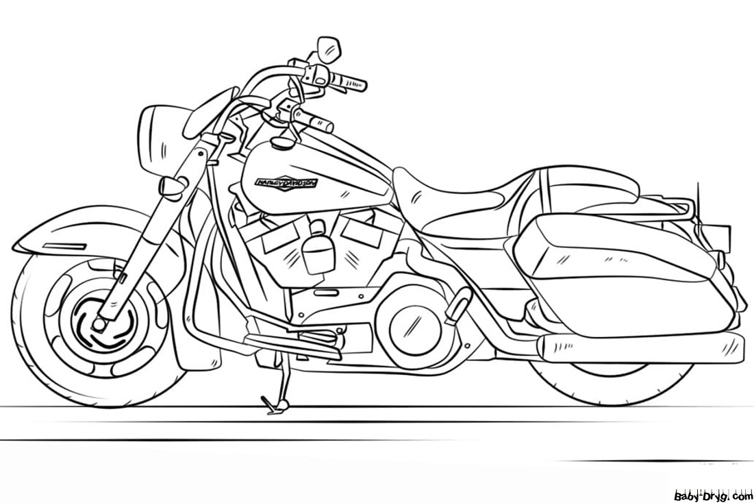 Раскраска Крутой мотоцикл Харлей-Дэвидсон | Раскраски Харлей-Дэвидсон / Harley Davidson