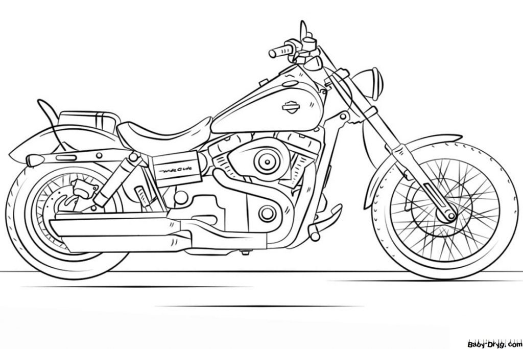 Раскраска Мотоцикл Харлей-Дэвидсон | Раскраски Харлей-Дэвидсон / Harley Davidson