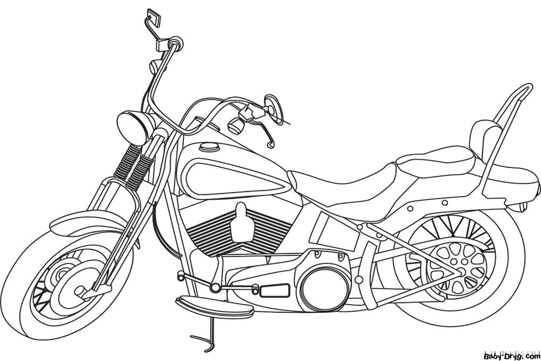 Раскраска Потрясающий мотоцикл Харлей-Дэвидсон | Раскраски Харлей-Дэвидсон / Harley Davidson