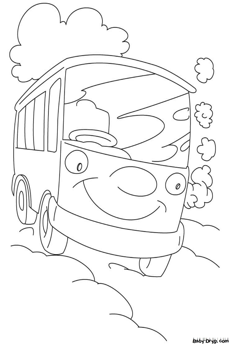 Раскраска Улыбающийся Фургон | Раскраски Фургоны