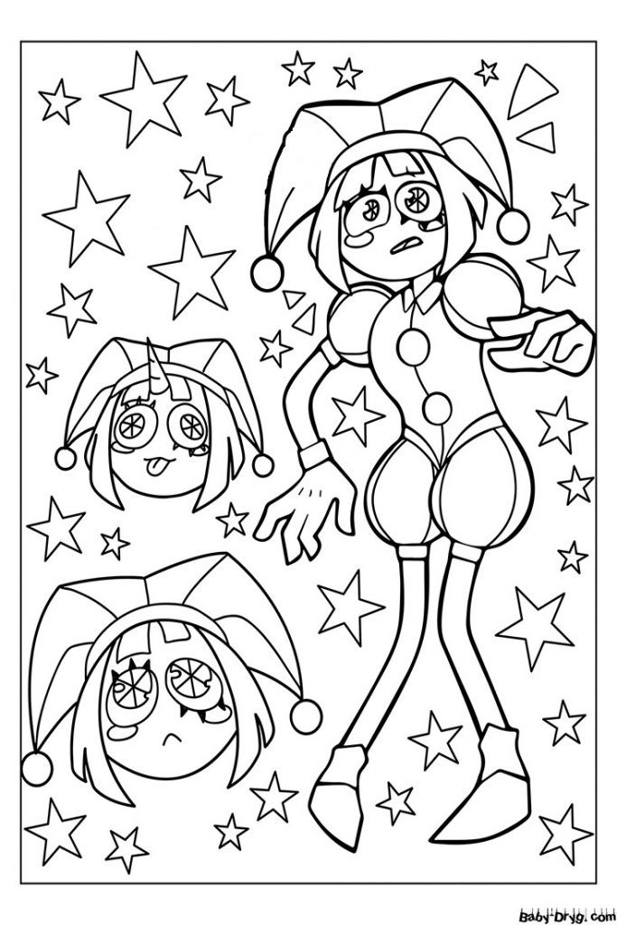 Remember with stars Coloring Page | Coloring The Amazing Digital Circus