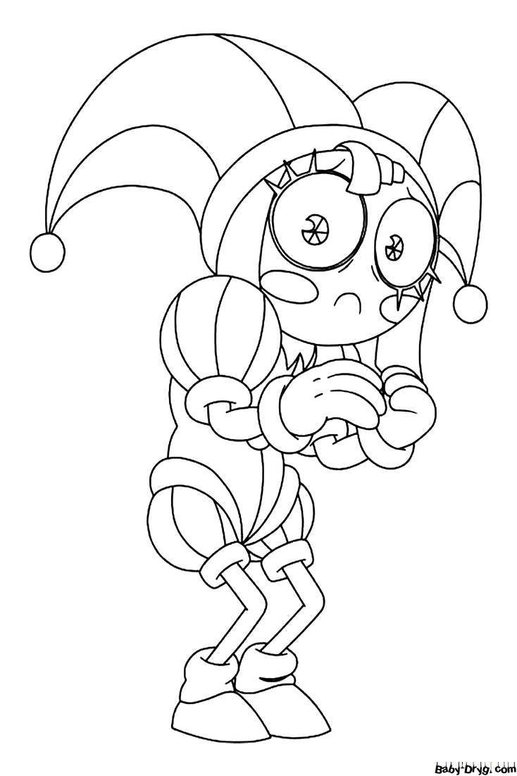 Scared Pomni Coloring Page | Coloring The Amazing Digital Circus