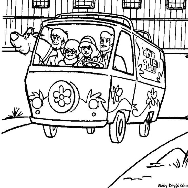 Scooby Doo Van Coloring Page | Coloring Van