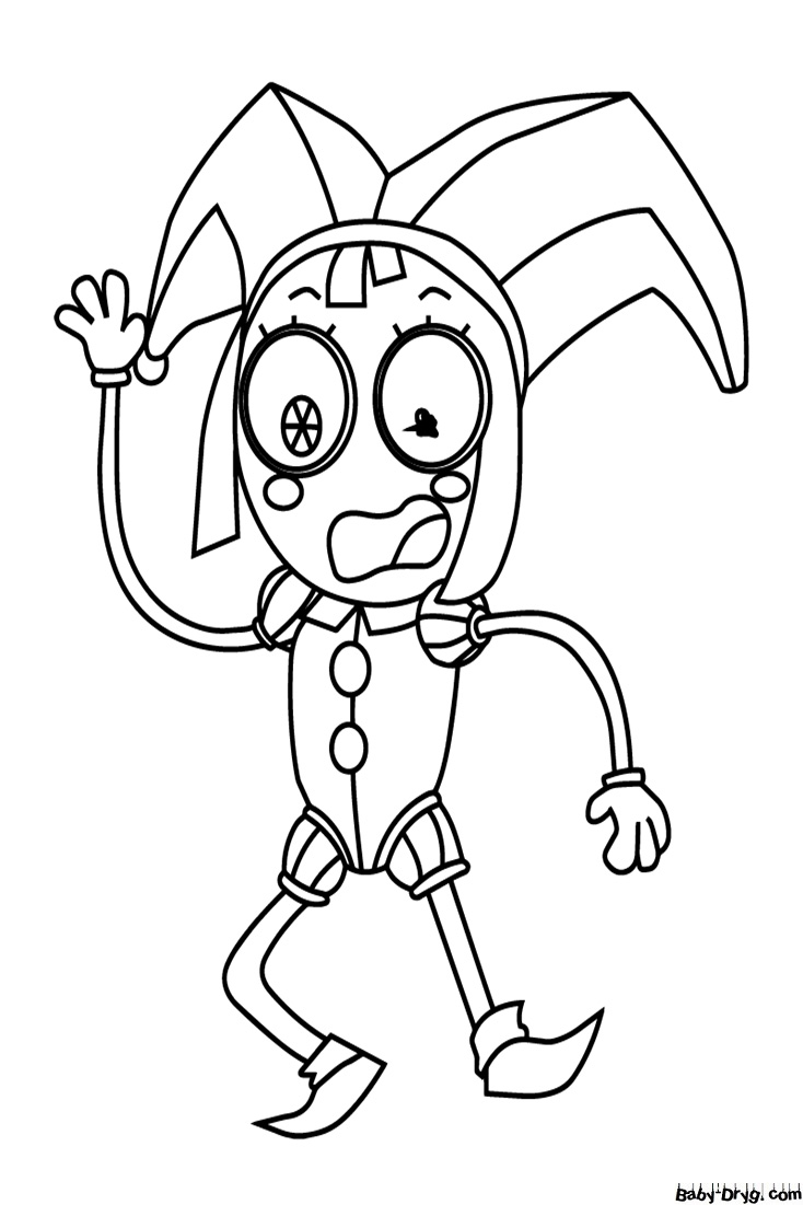 Shocked Pomni Coloring Page | Coloring The Amazing Digital Circus
