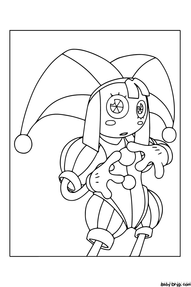 Shy Pomni from the UCC Coloring Page | Coloring The Amazing Digital Circus