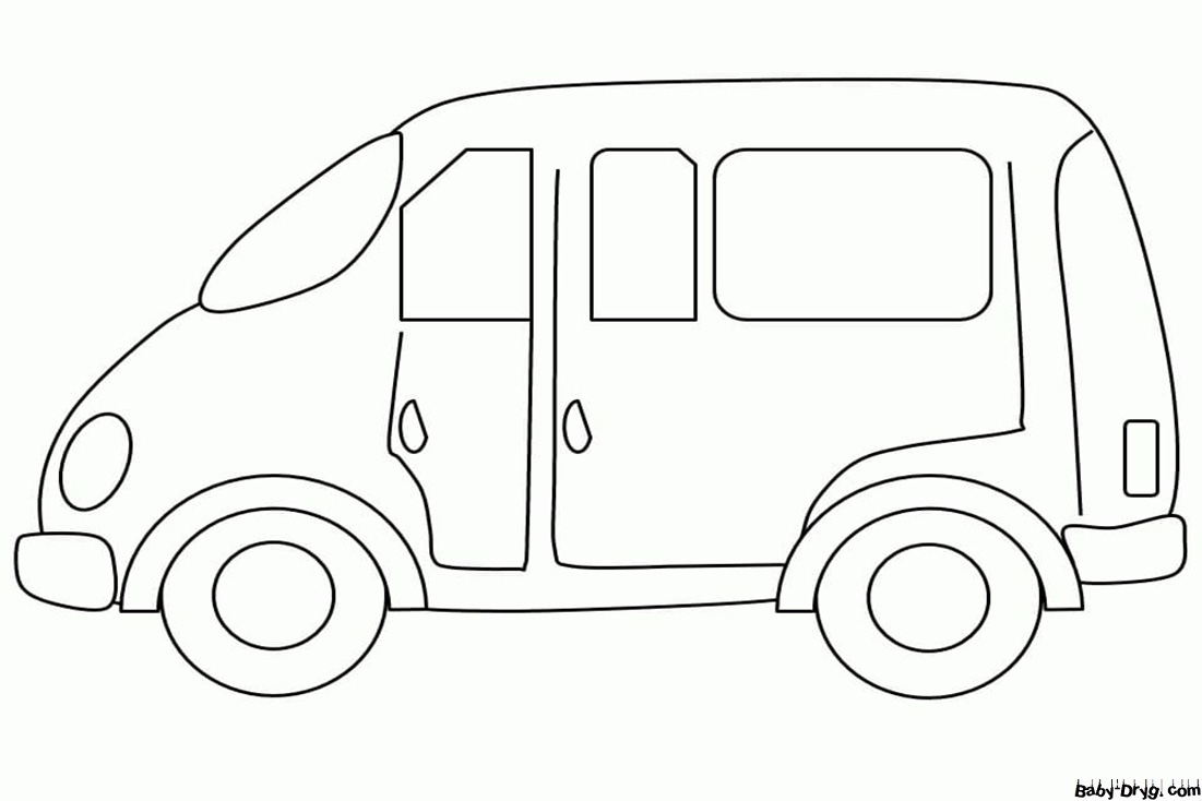 Van for kids Coloring Page | Coloring Van