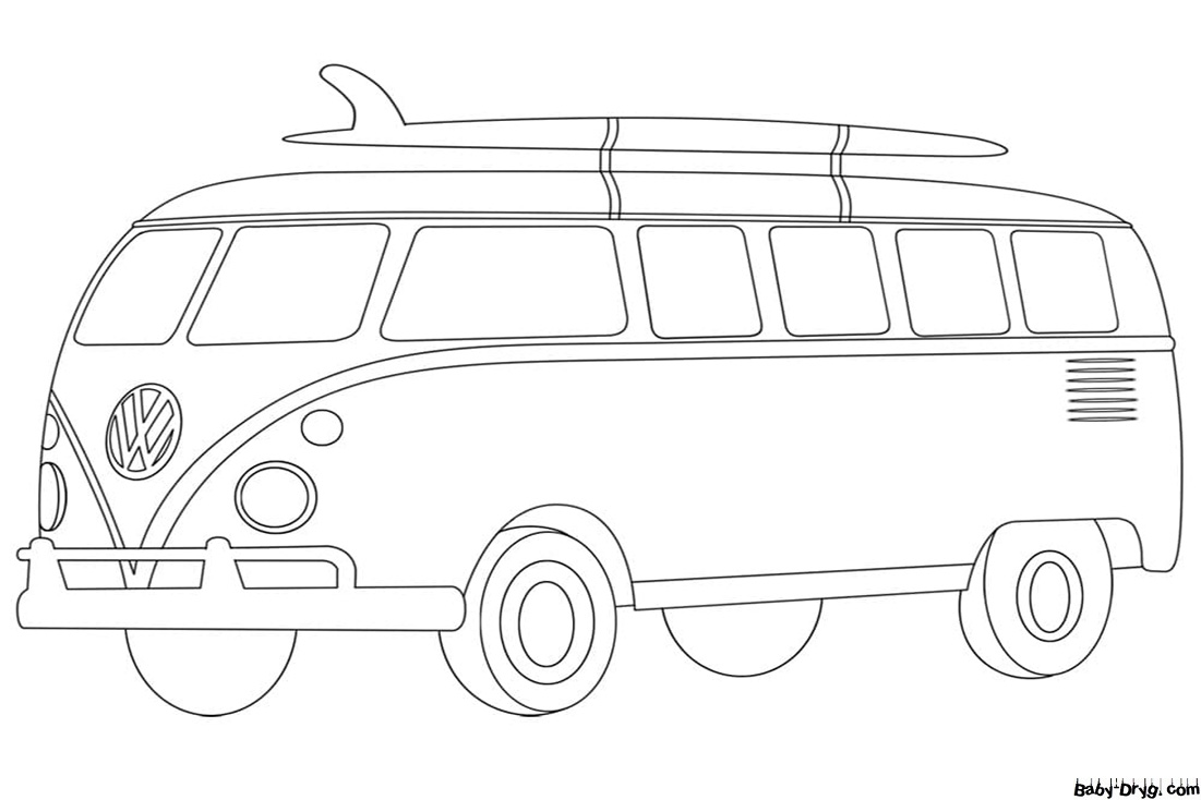 VW Van Coloring Page | Coloring Van