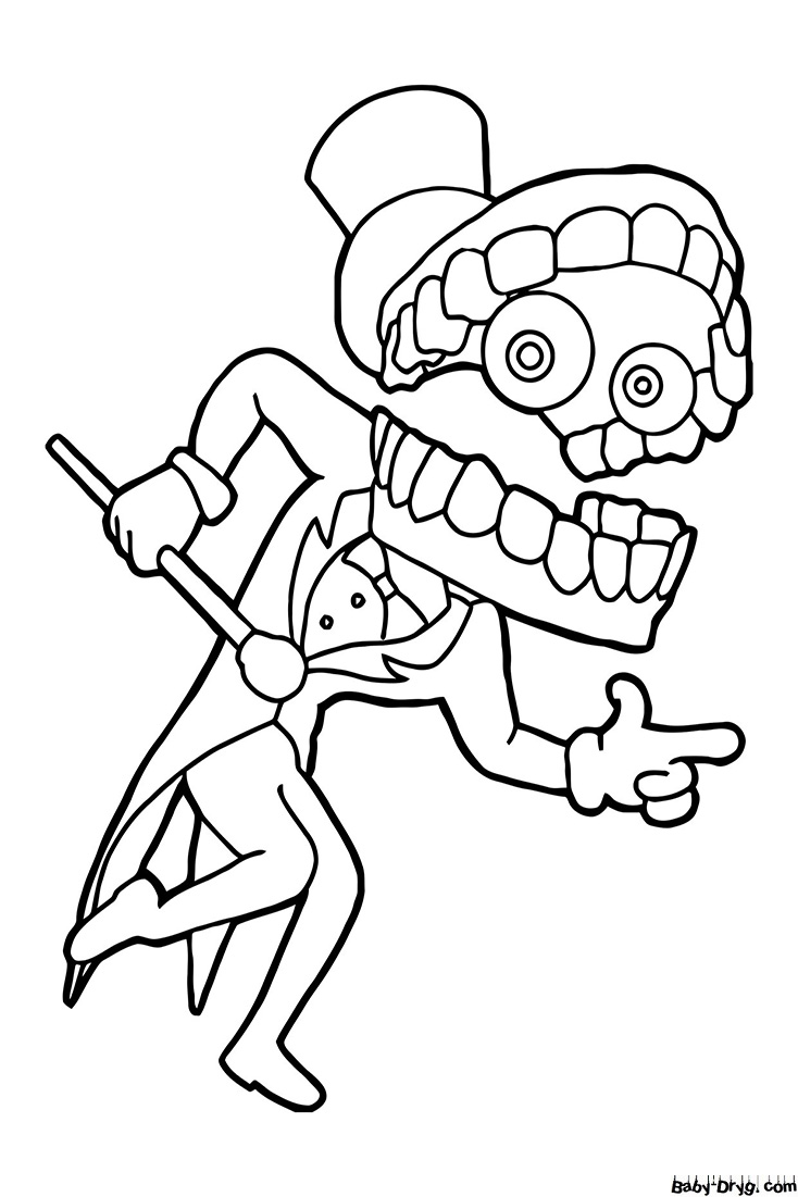 Warden Caine Coloring Page | Coloring The Amazing Digital Circus