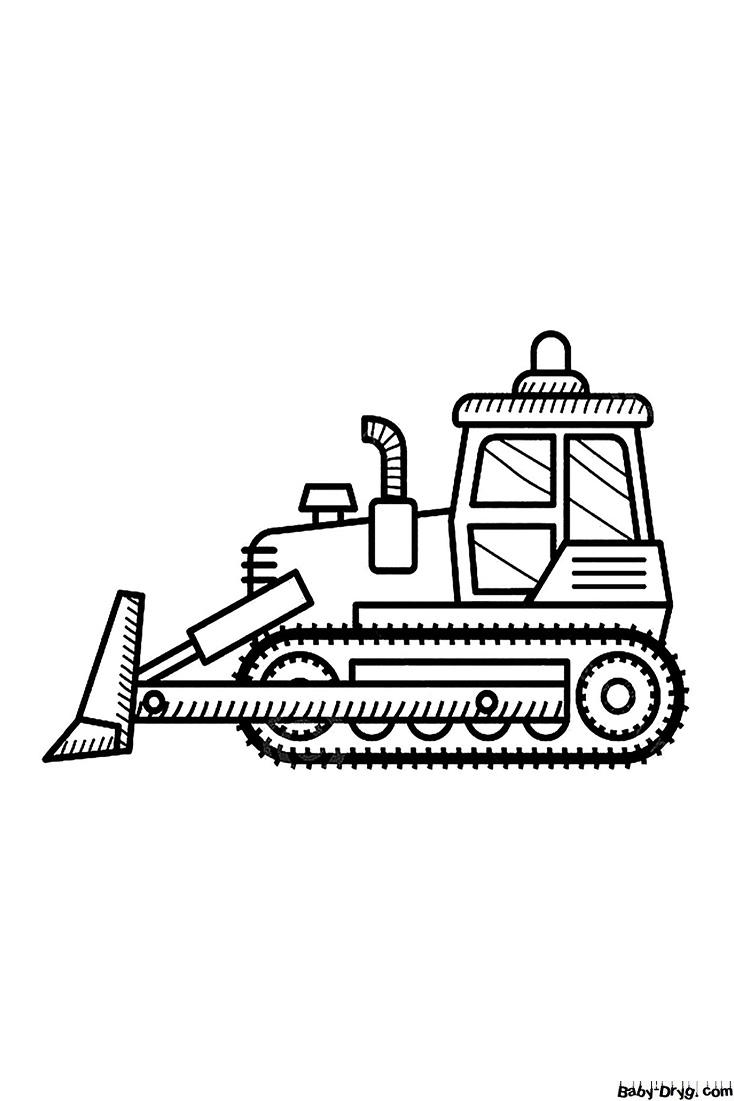 A bulldozer for kids Coloring Page | Coloring Bulldozer