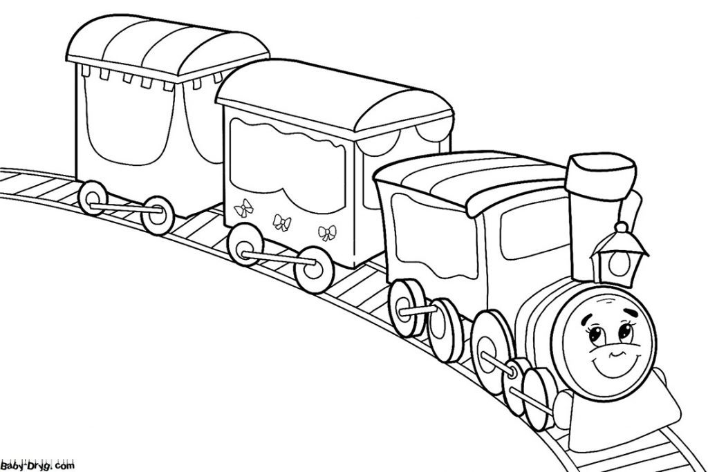 A cute little train for babies Coloring Page | Coloring Trains / Steam locomotives / Electric trains