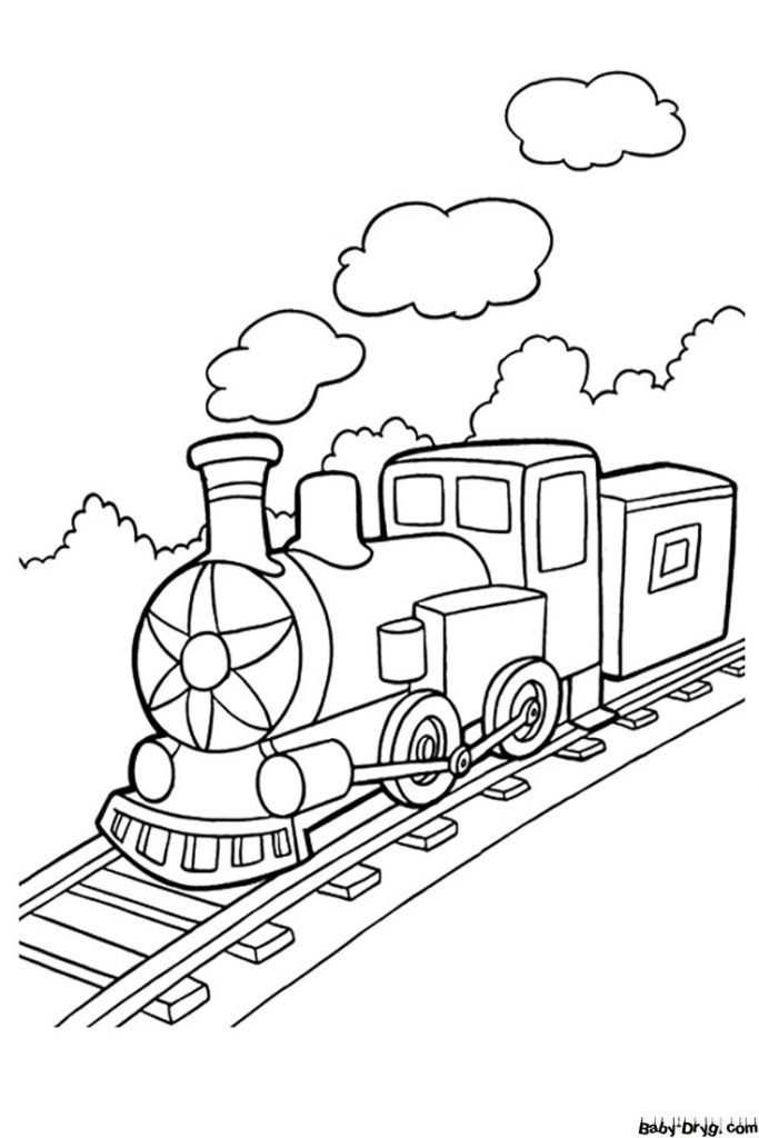 A Freight Train Coloring Page | Coloring Trains / Steam locomotives / Electric trains