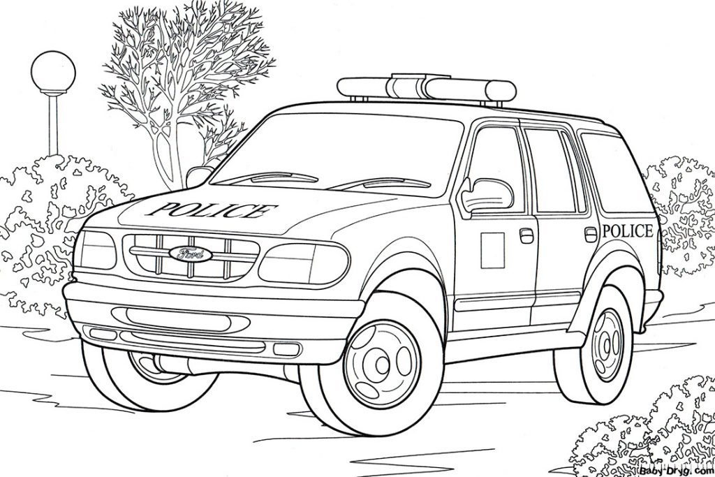A police jeep from England Coloring Page | Coloring Jeep