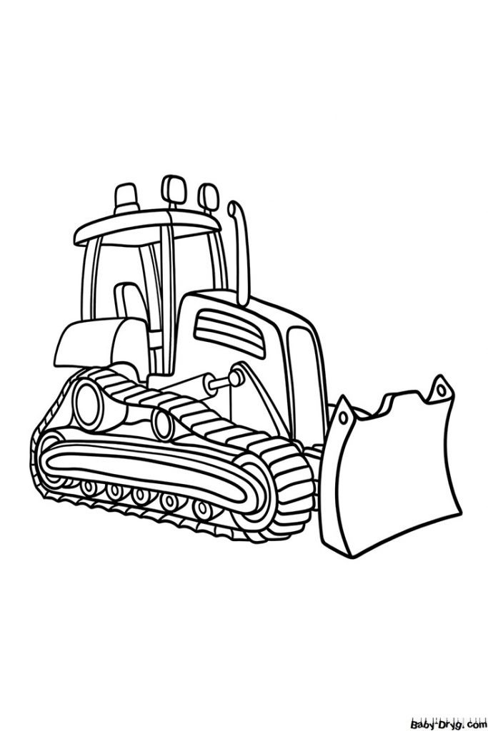 A small bulldozer Coloring Page | Coloring Bulldozer