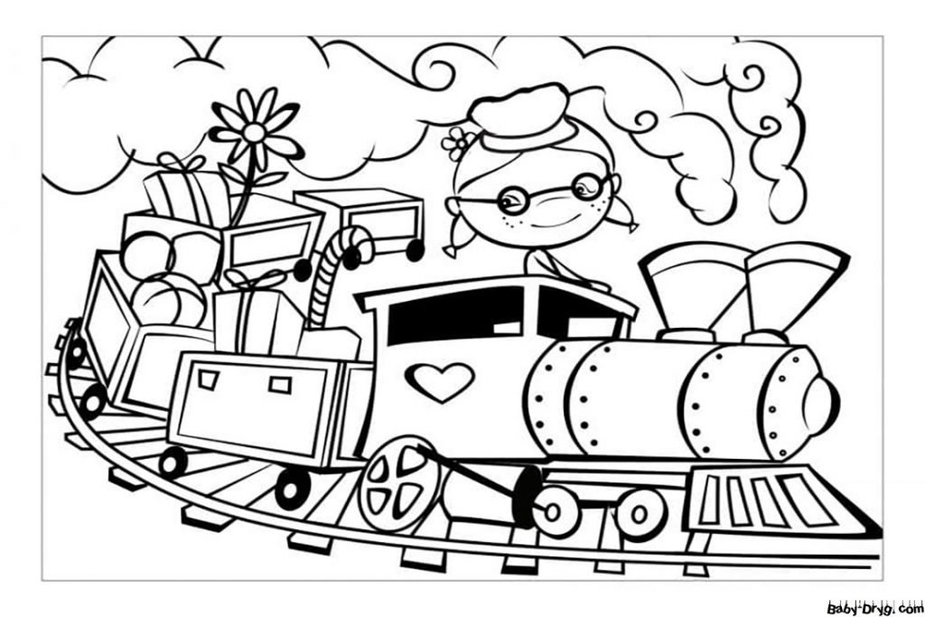 A train for babies Coloring Page | Coloring Trains / Steam locomotives / Electric trains