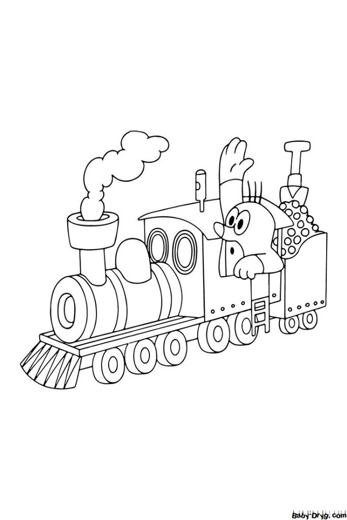 A train with a rabbit Coloring Page | Coloring Trains / Steam locomotives / Electric trains
