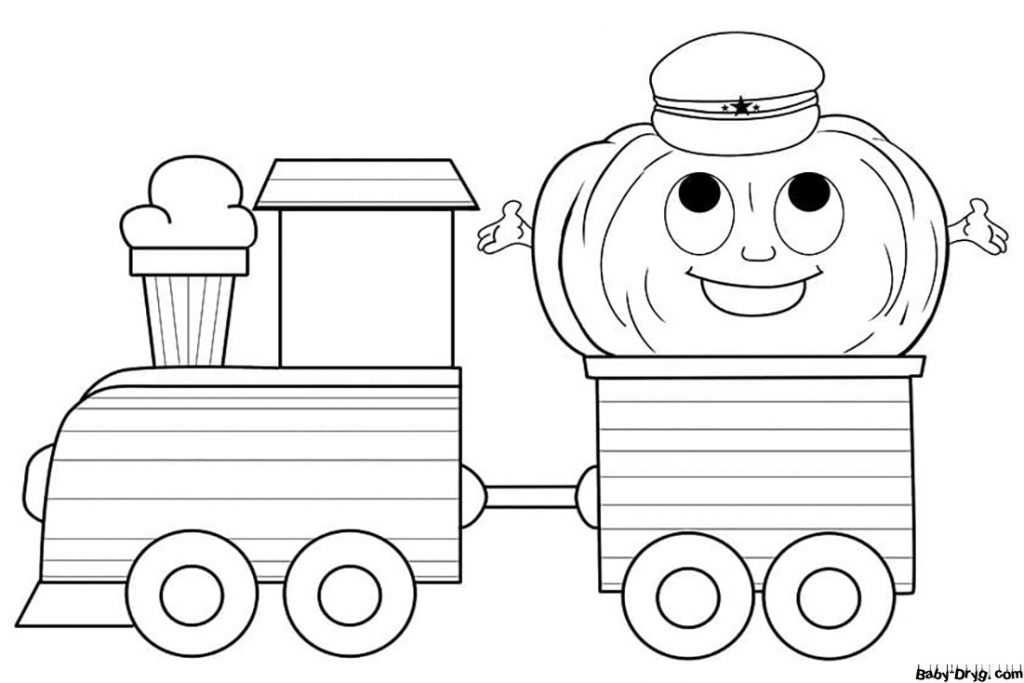 Adorable Train Coloring Page | Coloring Trains / Steam locomotives / Electric trains
