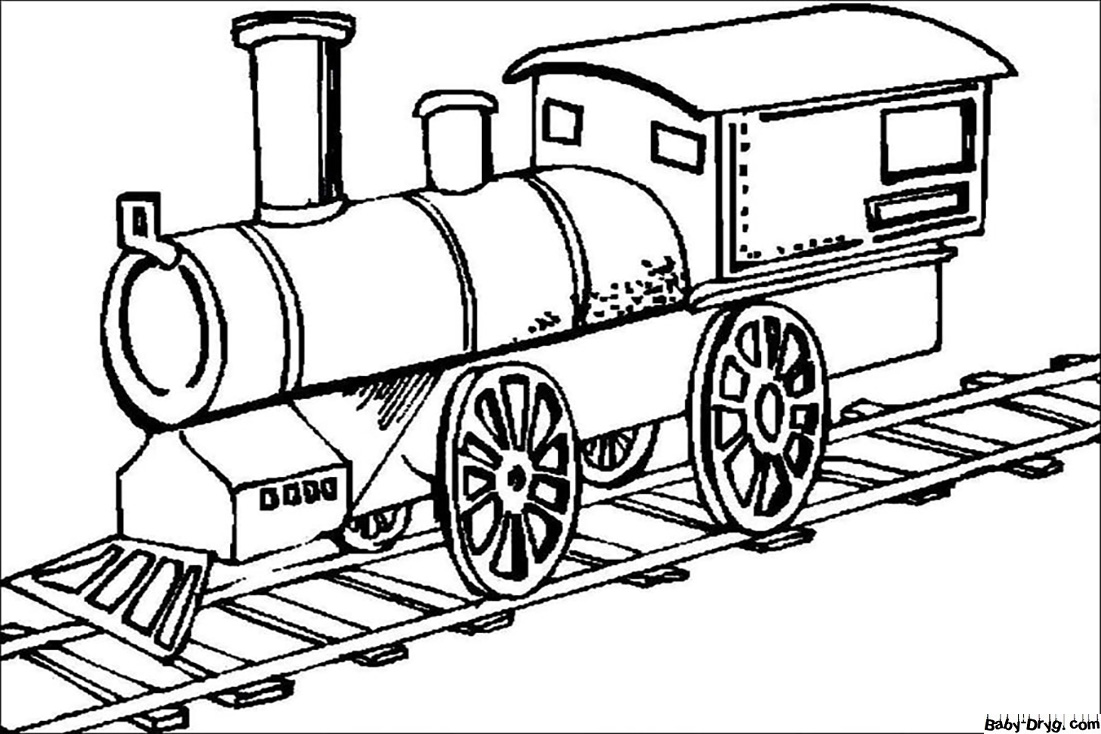Ancient Train Coloring Page | Coloring Trains / Steam locomotives / Electric trains