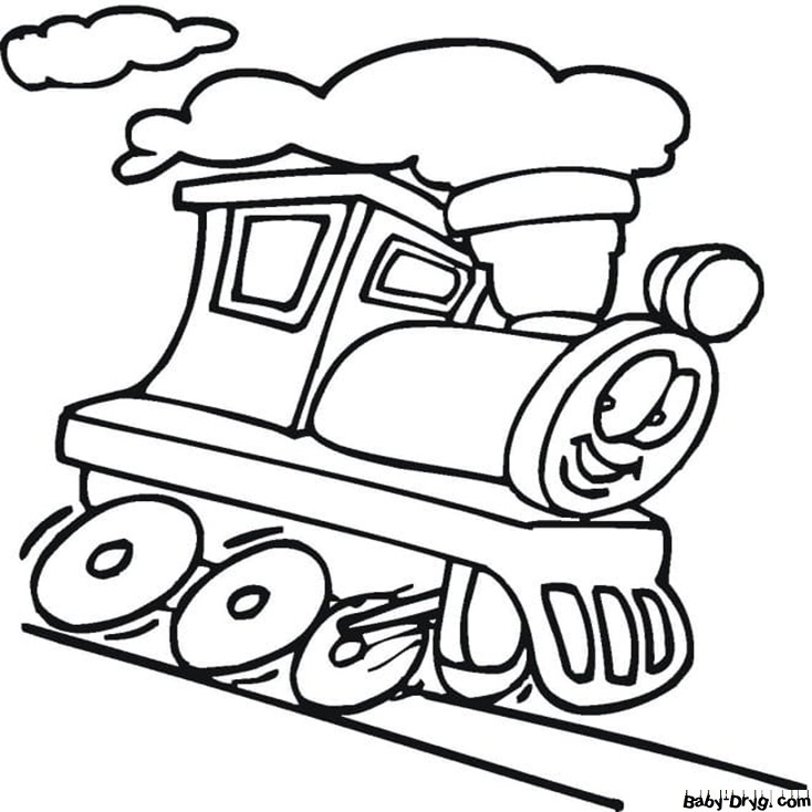 Animated Train Coloring Page | Coloring Trains / Steam locomotives / Electric trains