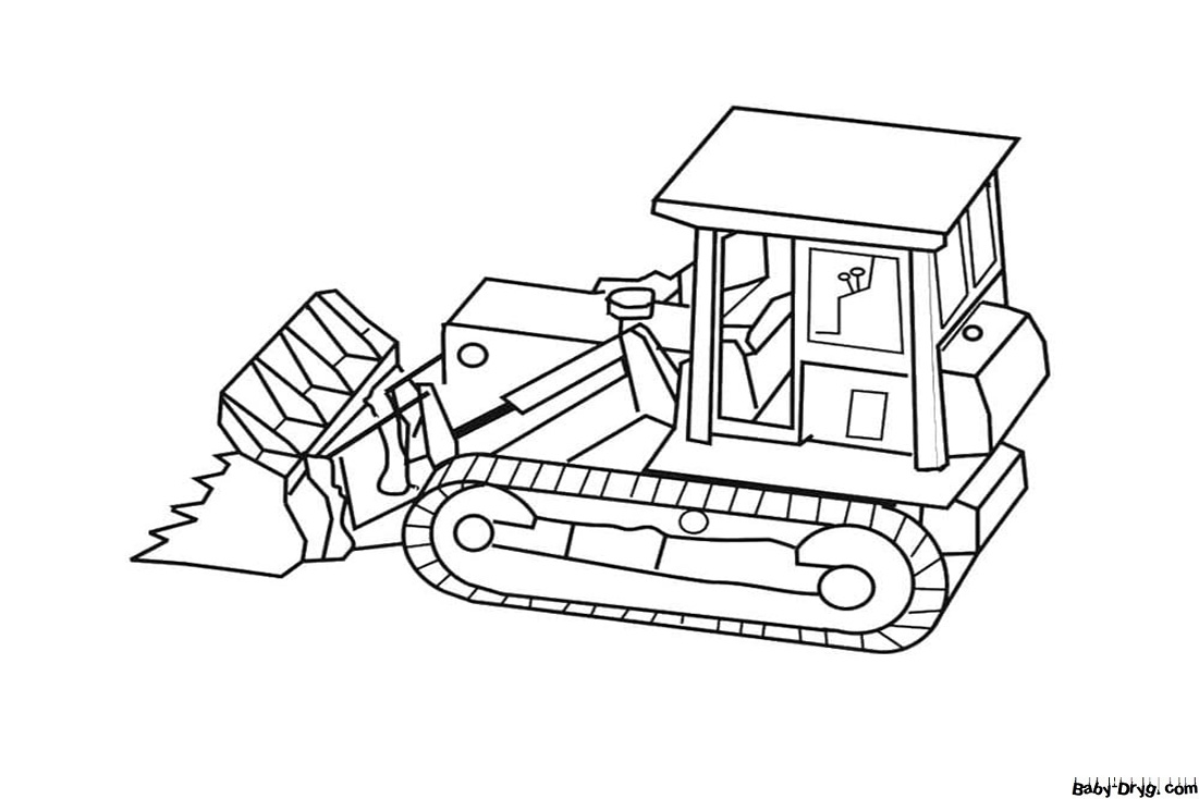 Bulldozer drawing | Coloring Bulldozer