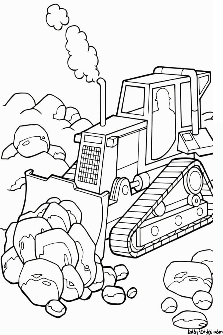 Bulldozer for Kids Coloring Page | Coloring Bulldozer