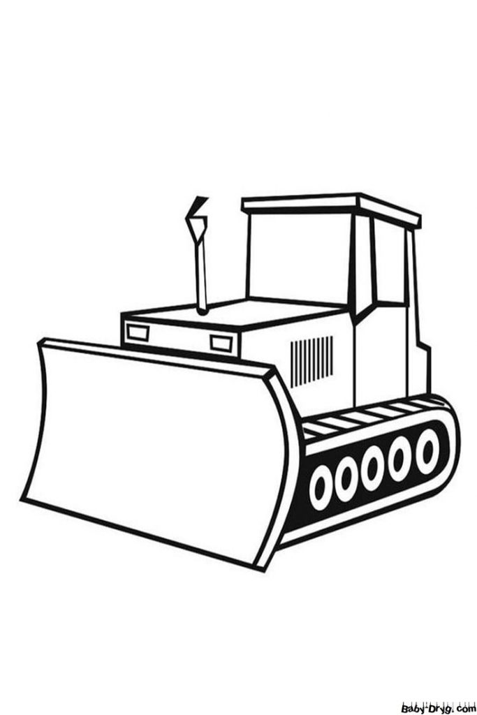 Bulldozer for kids lightweight Coloring Page | Coloring Bulldozer