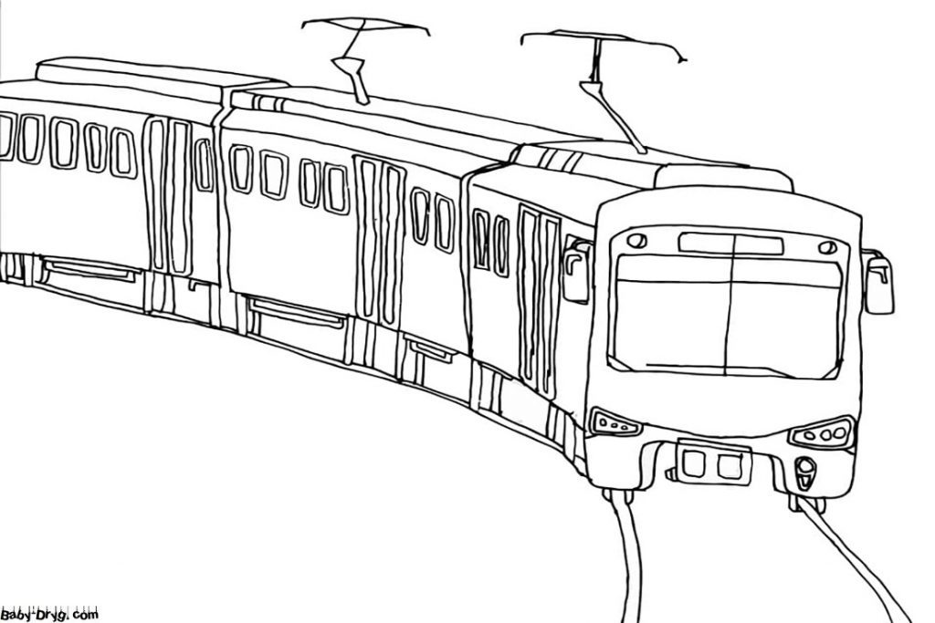 City Train Coloring Page | Coloring Trains / Steam locomotives / Electric trains