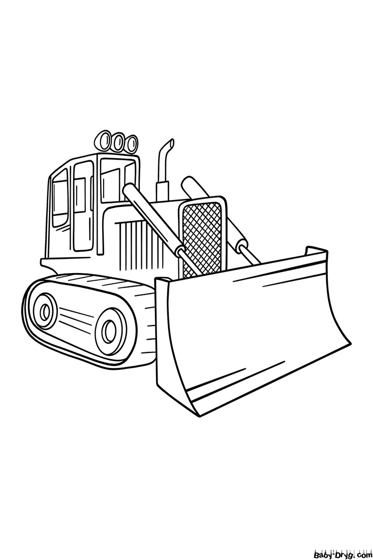 Compact bulldozer Coloring Page | Coloring Bulldozer