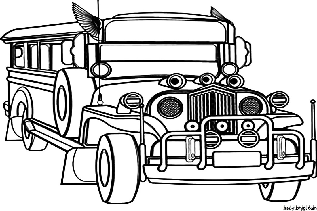 Cool Jeepney Coloring Page | Coloring Jeepney